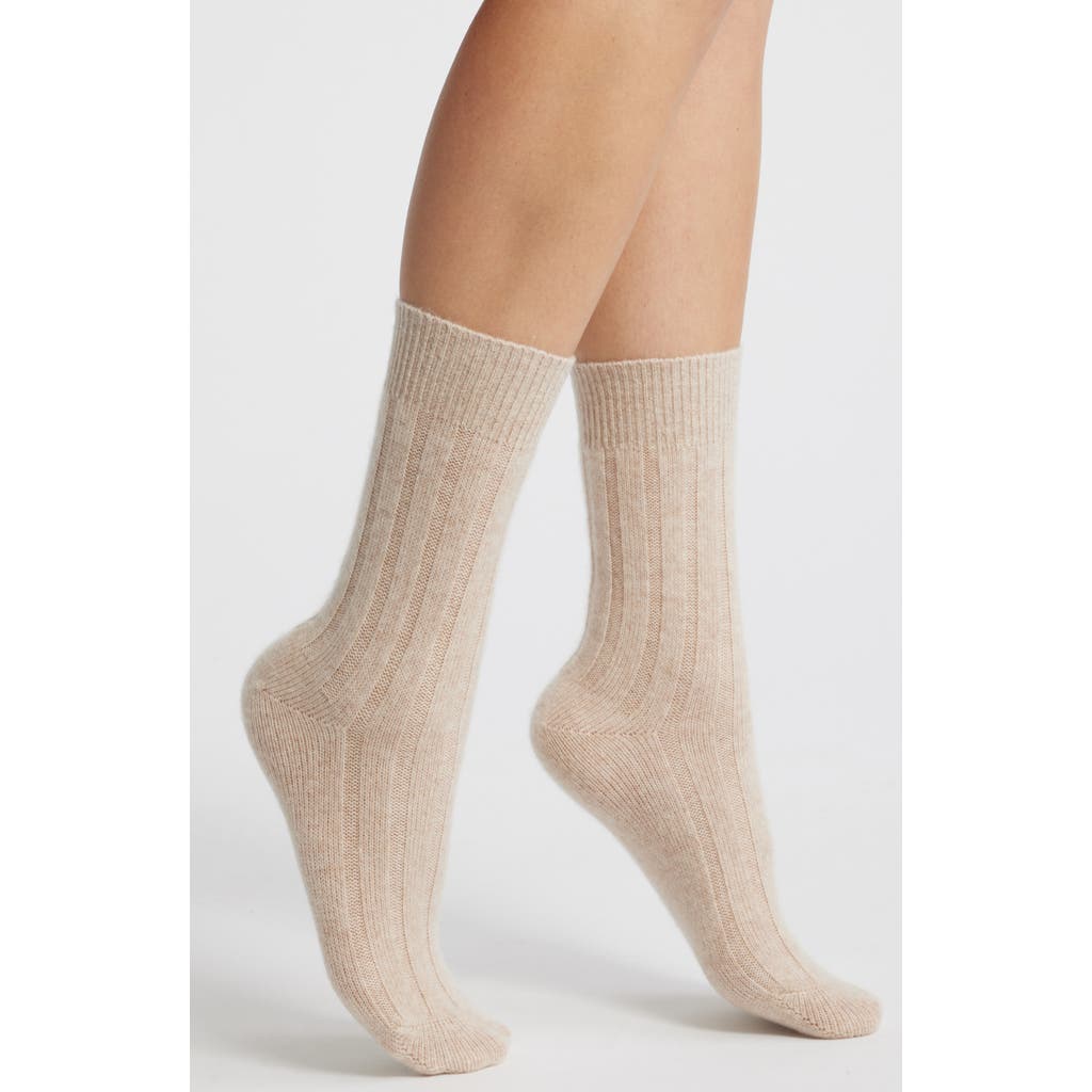 Nordstrom Rib Cashmere Blend Crew Socks