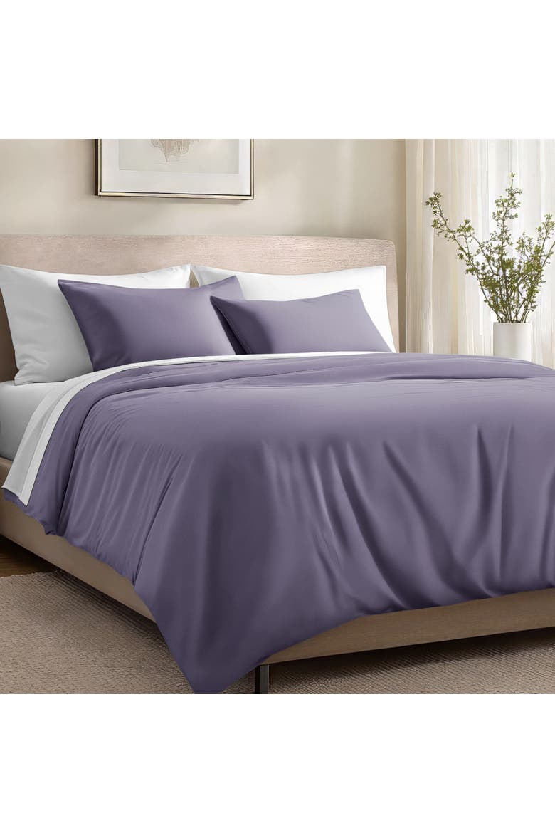 Organic Cotton Sateen Duvet Cover and Sham Set, Alternate, color, Dusty Purple