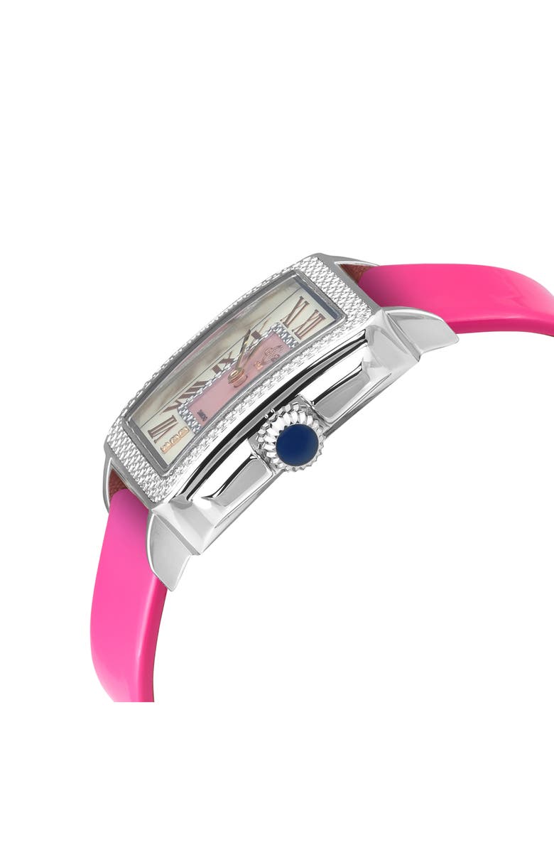 GV2 Padova Leather Strap Diamond Watch, 27mm x 30mm, Alternate, color, Pink