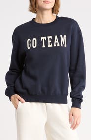 90 DEGREE BY REFLEX Varsity Vault Fleece Graphic Sweatshirt