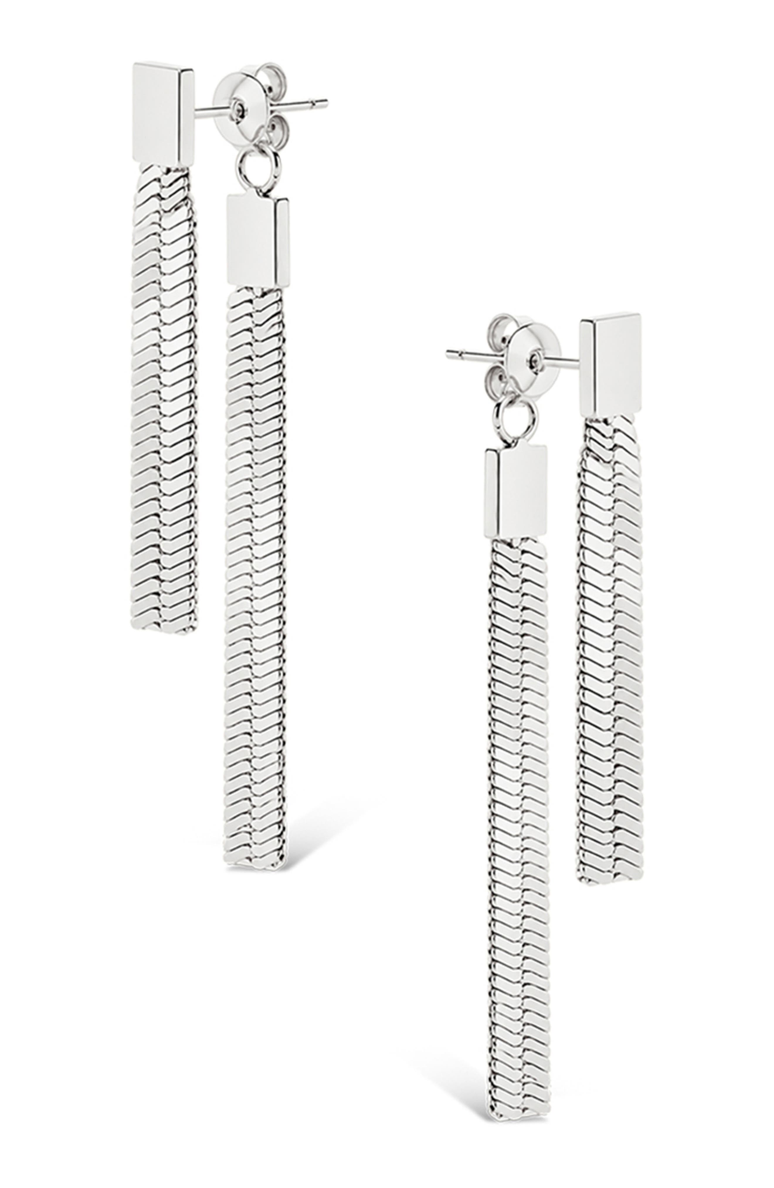 Linear Fringe Drop Earrings