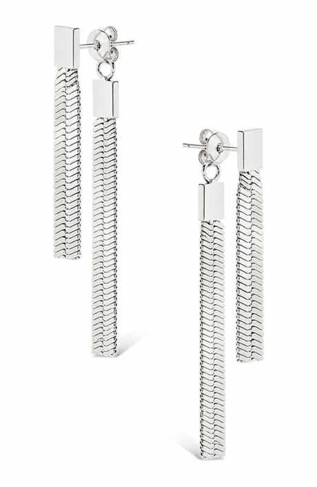 Linear Fringe Drop Earrings