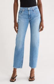 PAIGE Morgan Mid Rise Ankle Straight Leg Jeans