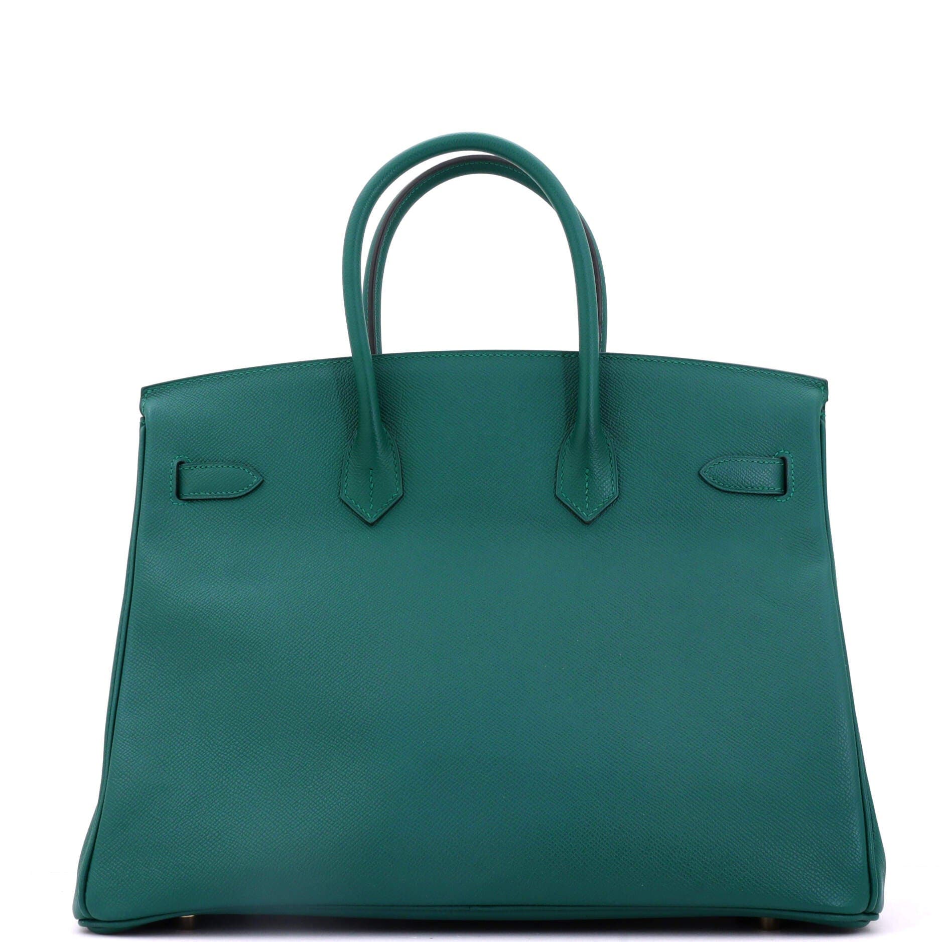 Pre-Owned Hermes Birkin Handbag Green Epsom with Gold Hardware 35, Alternate, color, Malachite