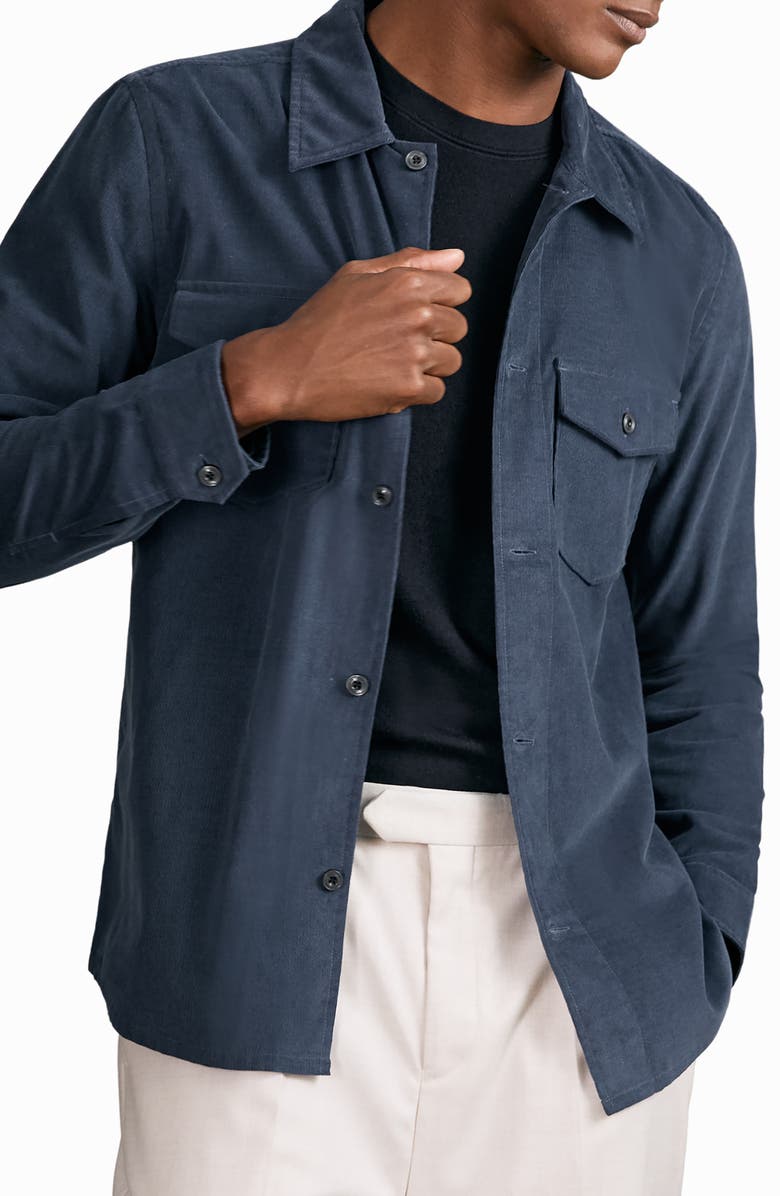Reiss Corduroy Overshirt, Alternate, color, Airforce Blue