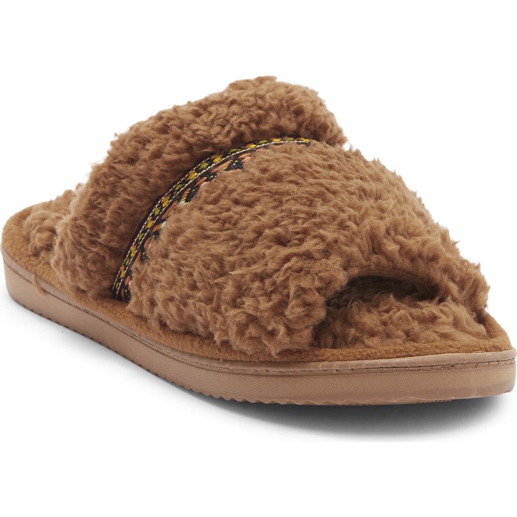 R.g. Barry One Banded Faux Fur Slipper In Brown