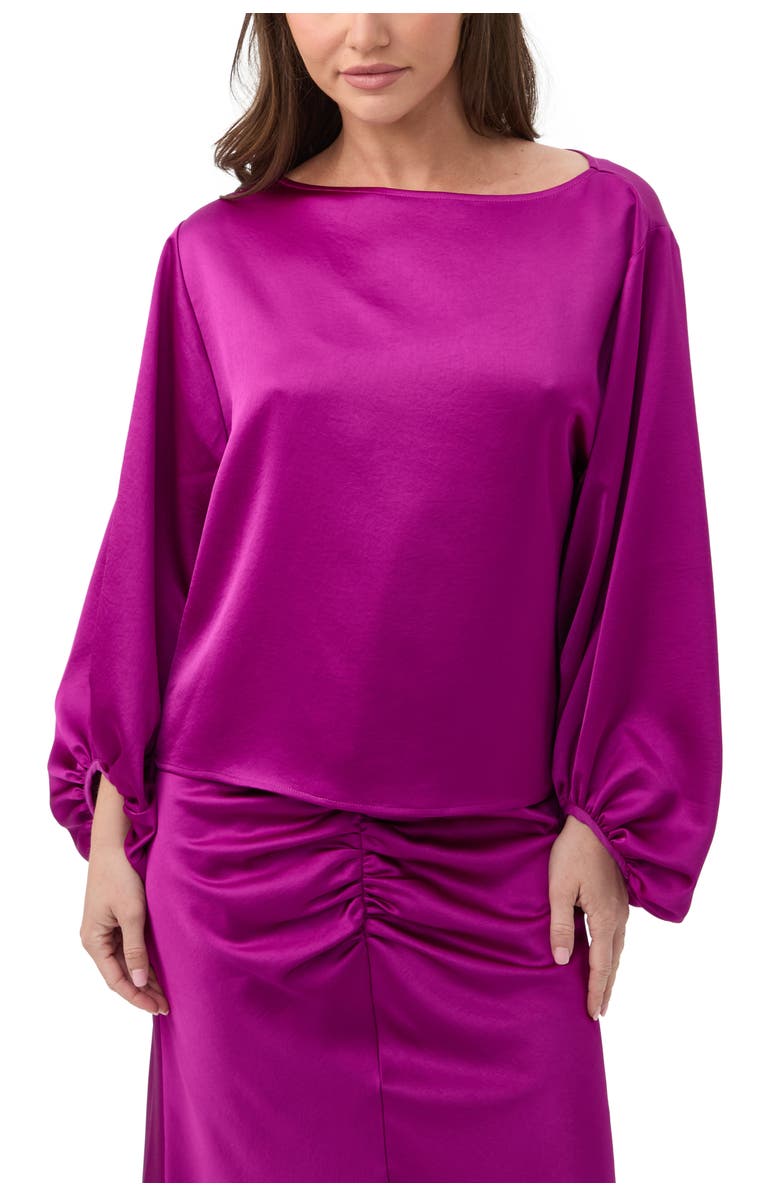 Trina Turk Ursa 2 Satin Boat Neck Top, Main, color, Geranium