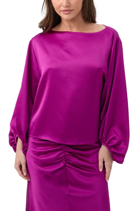 Ursa 2 Satin Boat Neck Top