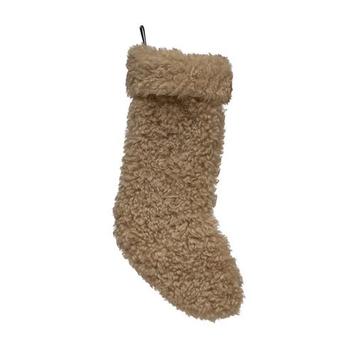 Tufted Fabric Stocking, Tan