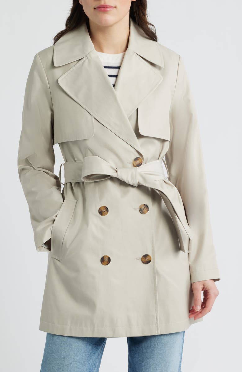 Via Spiga Water Resistant Cotton Blend Trench Coat, Alternate, color, Tone Cream