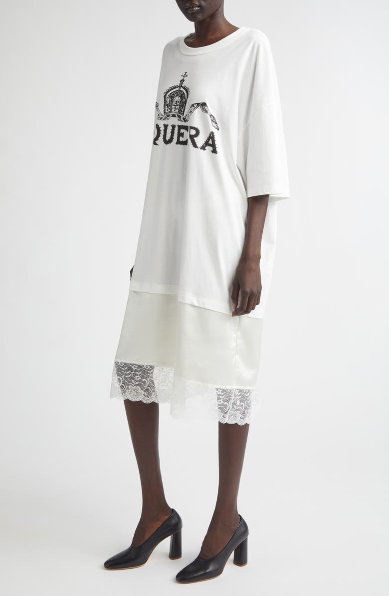 Vaquera Mixed Media Graphic T-Shirt Dress, Alternate, color, White