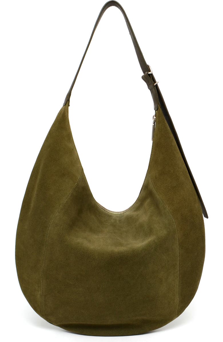 New Amsterdam Leatherworks Wyatt Oversized Suede Hobo Bag, Alternate, color,