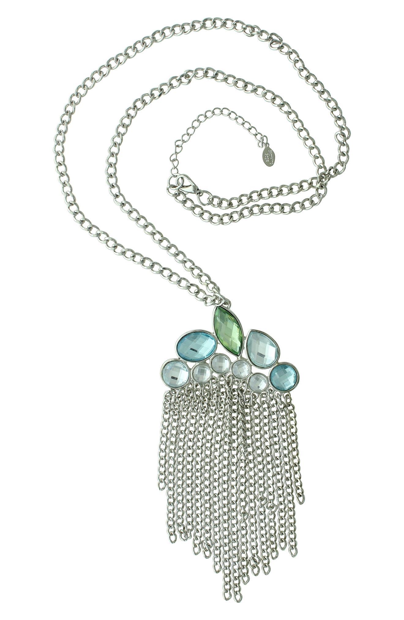 OLIVIA WELLES Gold Plated Hallie Fringe Crystal Necklace