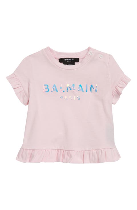Iridescent Logo Ruffle Hem Graphic Tee (Baby)