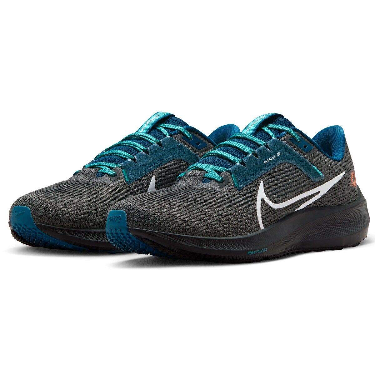 Nike Unisex Nike  Anthracite Miami Dolphins Zoom Pegasus 40 Running Shoe, Alternate, color, 