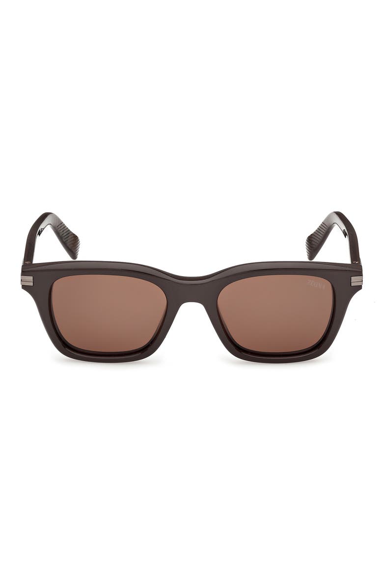 54mm Rectangular Sunglasses, Main, color, BROWN / ROVIEX