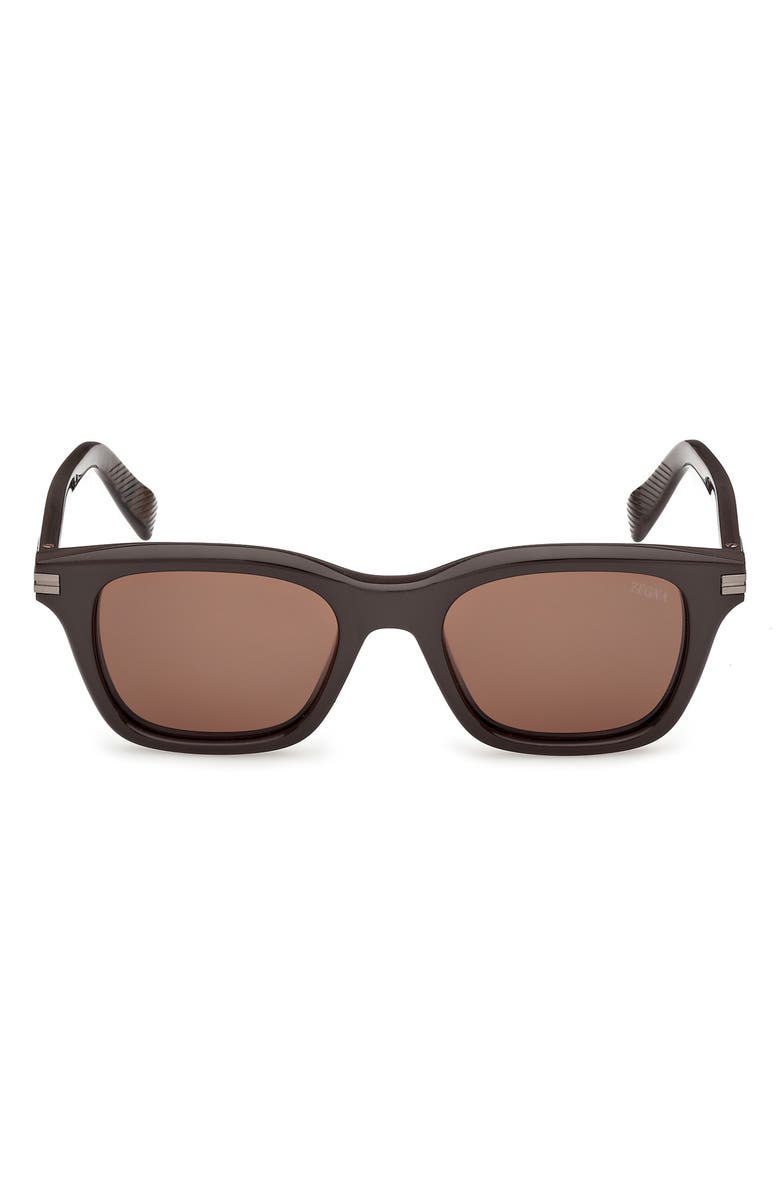 ZEGNA 54mm Rectangular Sunglasses, Main, color, 