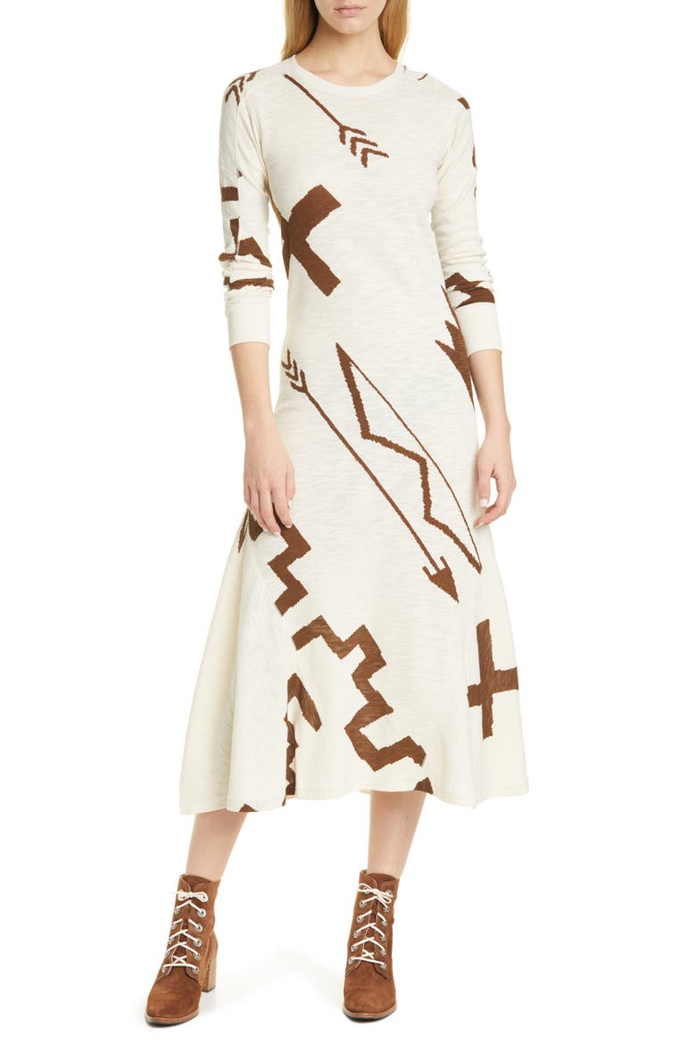 Long Sleeve Knit Midi Dress, Main, color, BEACON