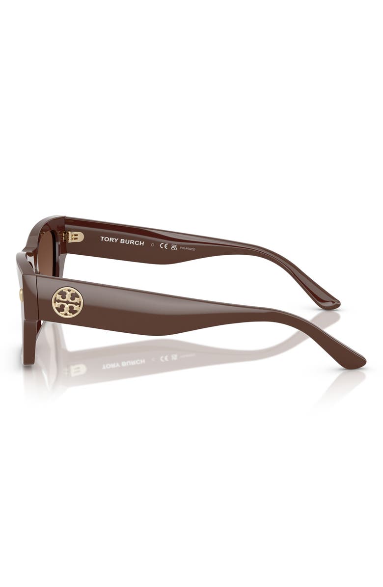 Tory Burch 52mm Rectangular Sunglasses, Alternate, color, Brown Gradient