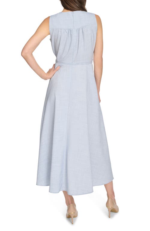 Calvin Klein Mélange Sleeveless Wrap Maxi Dress In Bayou Cream