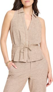 NIC+ZOE Cotton & Linen Drawstring Vest