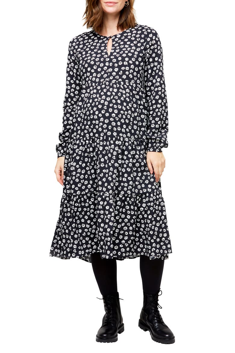 Margot Long Sleeve Maternity/Nursing Dress, Main, color, DITSY PRINT