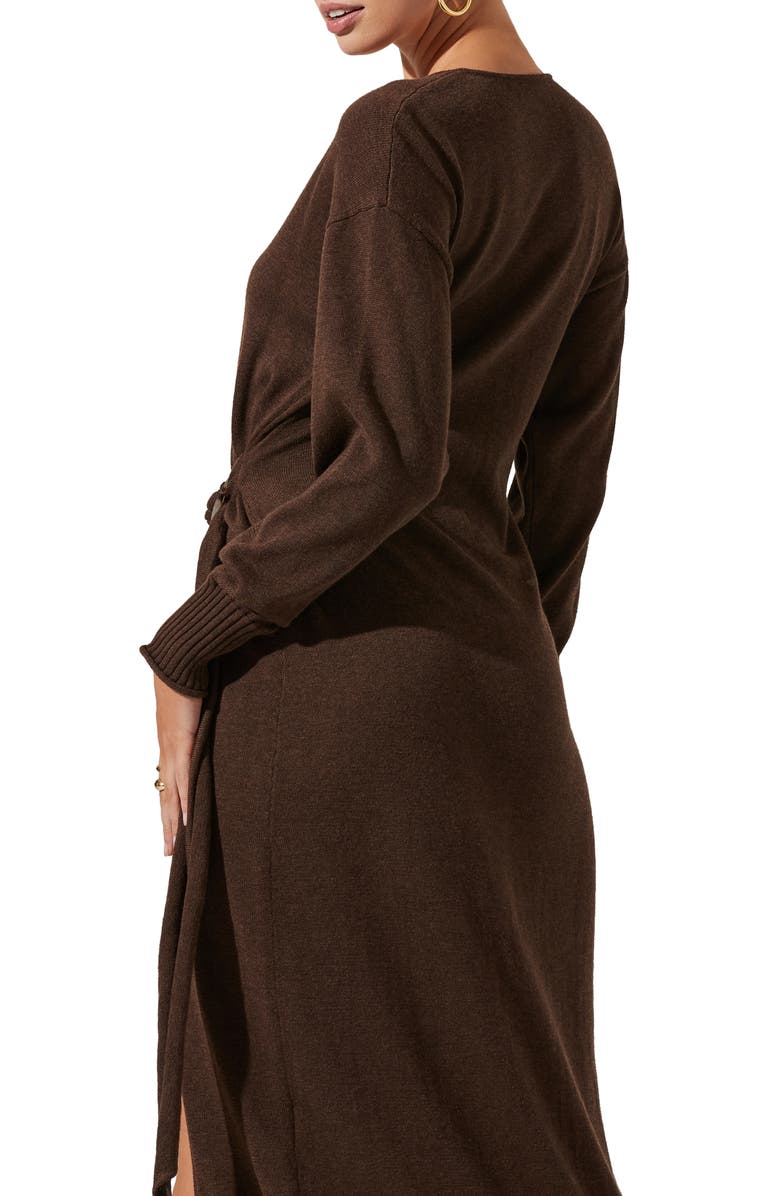 ASTR the Label Mazzy Long Sleeve Faux Wrap Sweater Dress, Alternate, color,