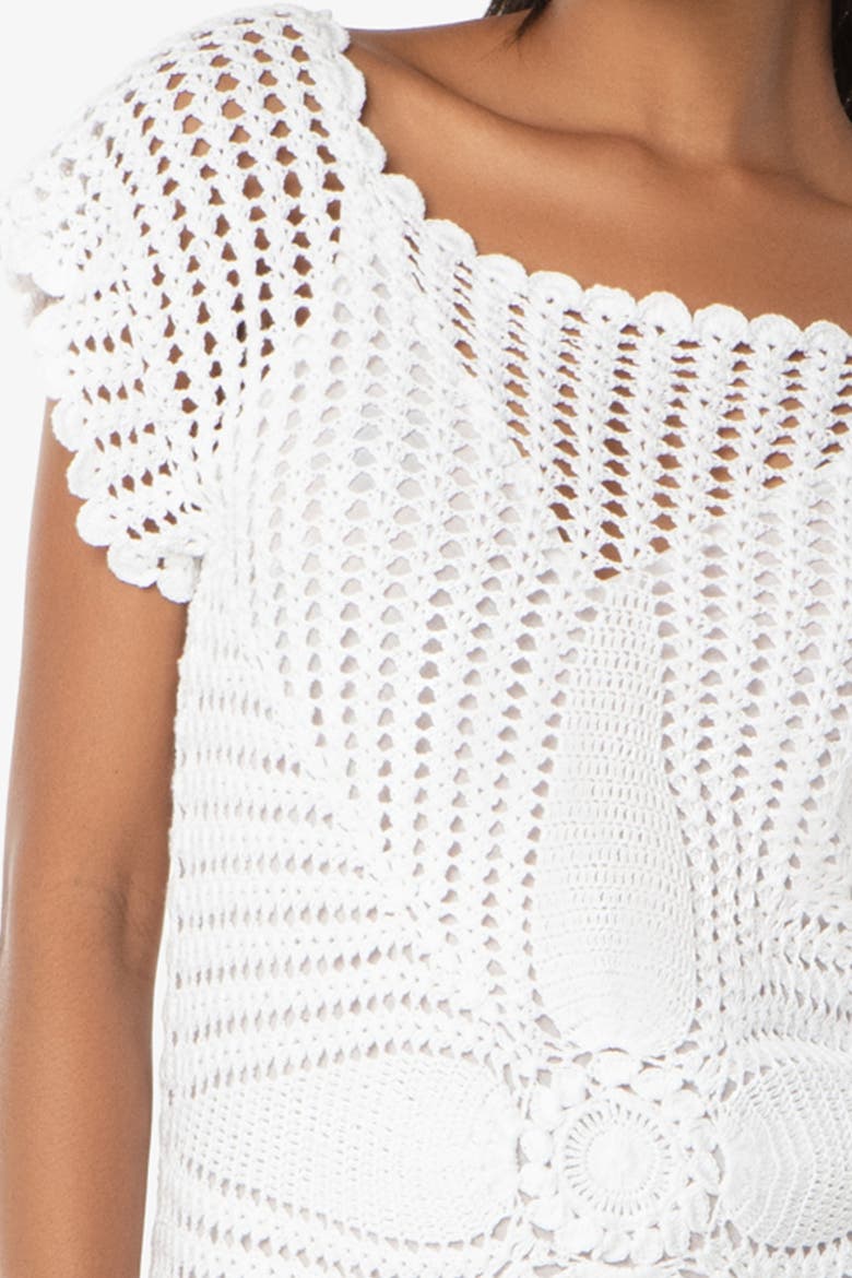 Starburst Crochet Dress, Alternate, color, White