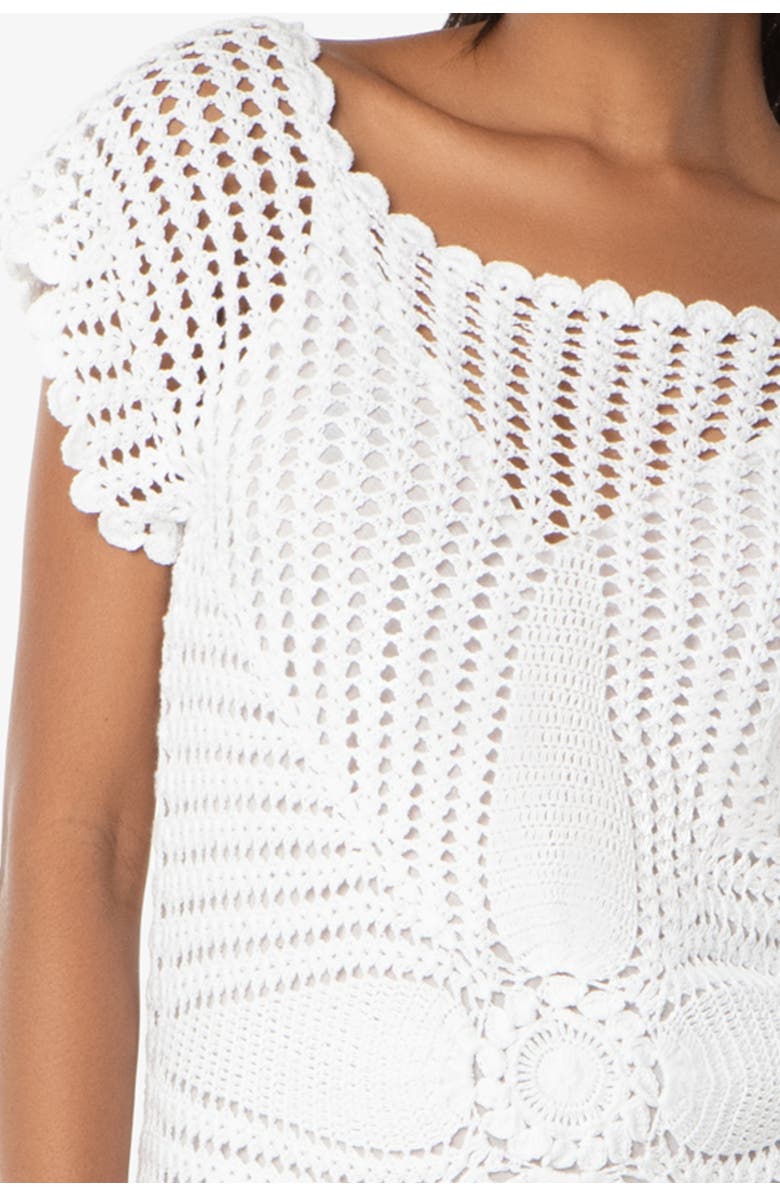 HELEN JON Starburst Crochet Dress, Alternate, color, White