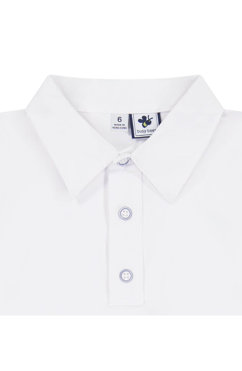 Busy Bees Short Sleeve Polo, Alternate, color, White Knit