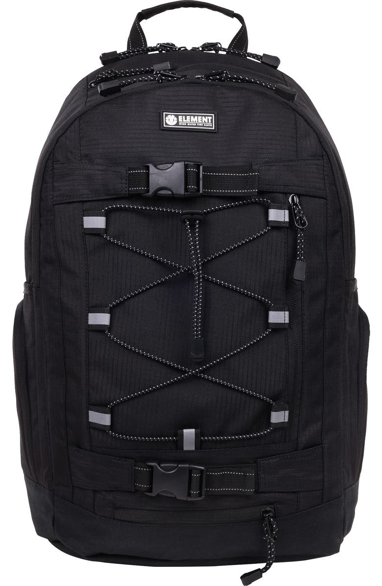 Element Ripstop Backpack- Durable Outdoor and School Bag with Skate Straps and Multiple Compartments, Main, color, Black