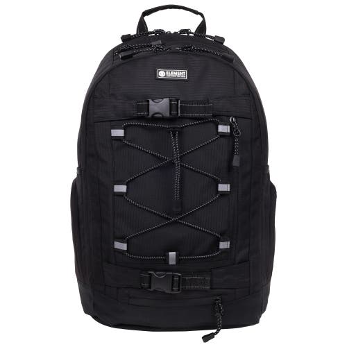 Element Ripstop Backpack- Durable Outdoor And School Bag With Skate Straps And Multiple Compartments In Black