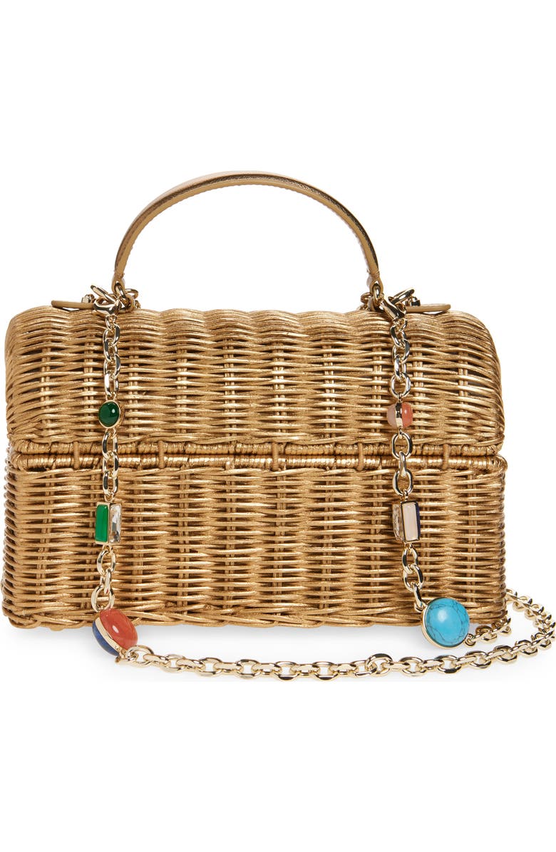JUDITH LEIBER COUTURE Isla Wicker Top Handle Bag, Alternate, color,