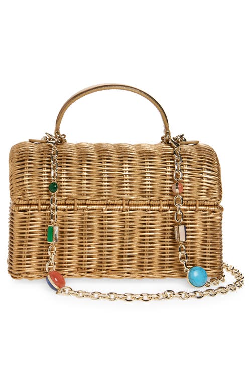 Judith Leiber Couture Isla Wicker Top Handle Bag In Champagne/champagne