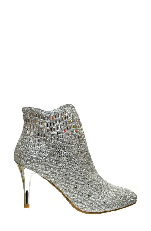 Lady Couture Star Rhinestone Bootie In Silver