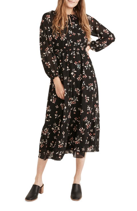 Posy Floral Gathered Neck Ruffle Dress