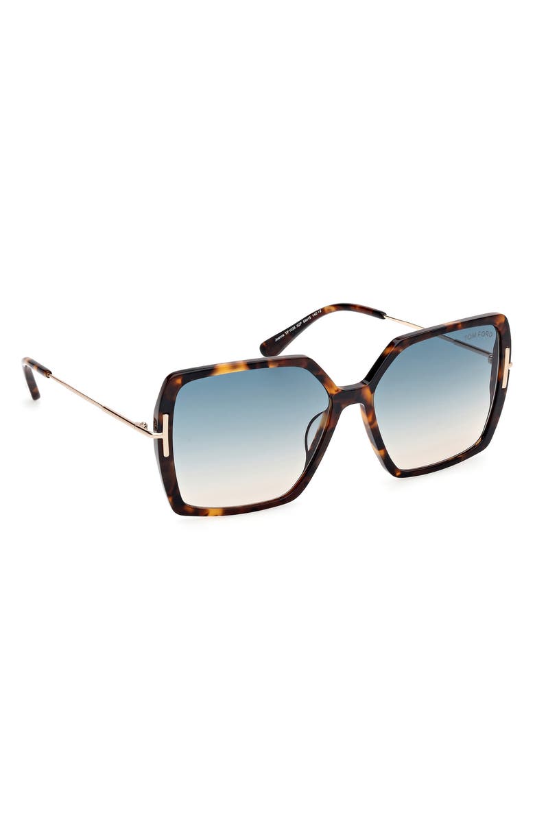 TOM FORD Joanna 59mm Gradient Butterfly Sunglasses, Alternate, color, Vintage Havana / T Logo