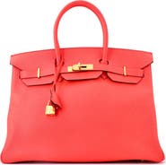 Pre-Owned Hermes Birkin Handbag Pink Epsom with Gold Hardware 35