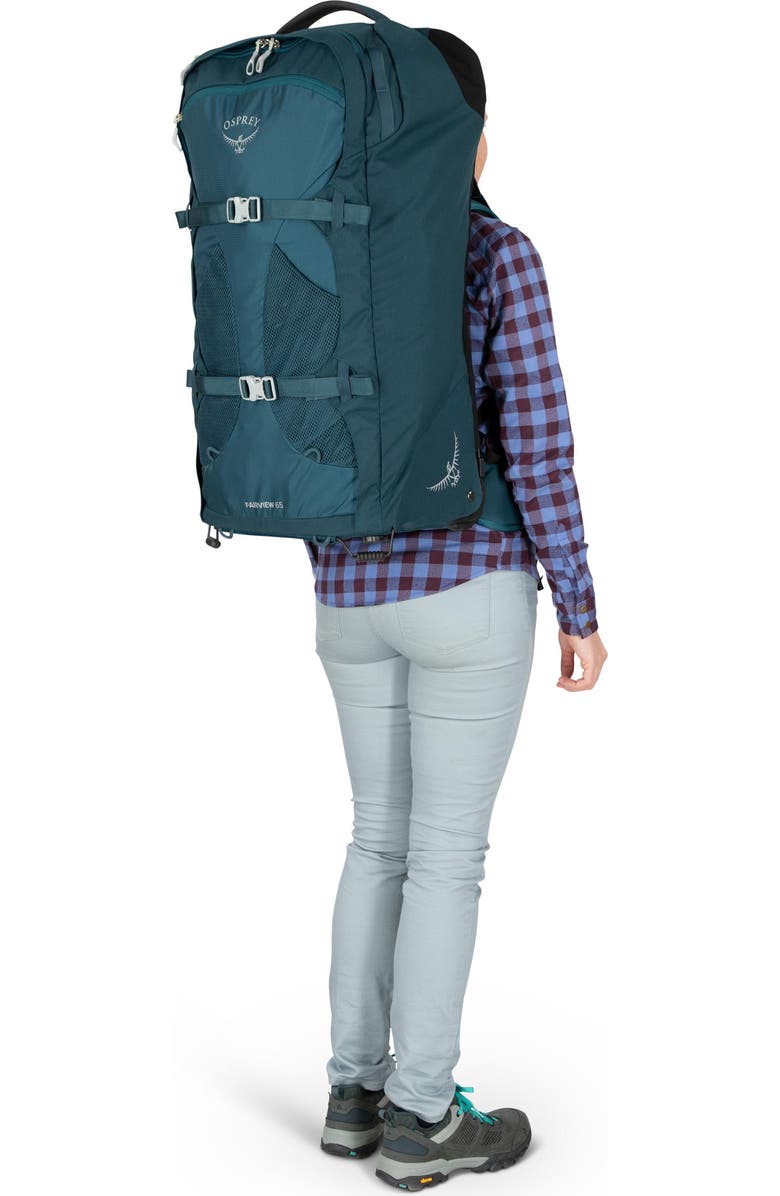 Osprey Fairview<sup>®</sup> 65-Liter Wheeled Travel Backpack, Alternate, color, Night Jungle Blue