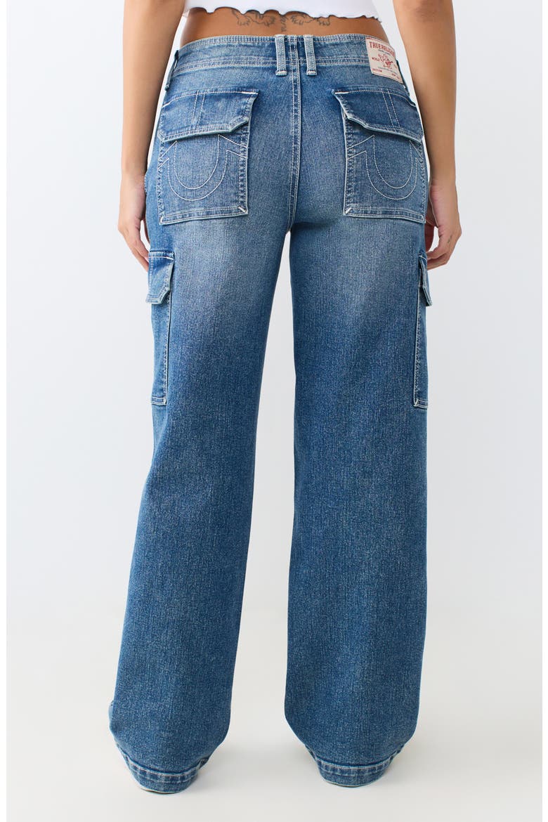 Cargo Straight Leg Jeans, Alternate, color, MEDIUM OCEAN STORM WASH