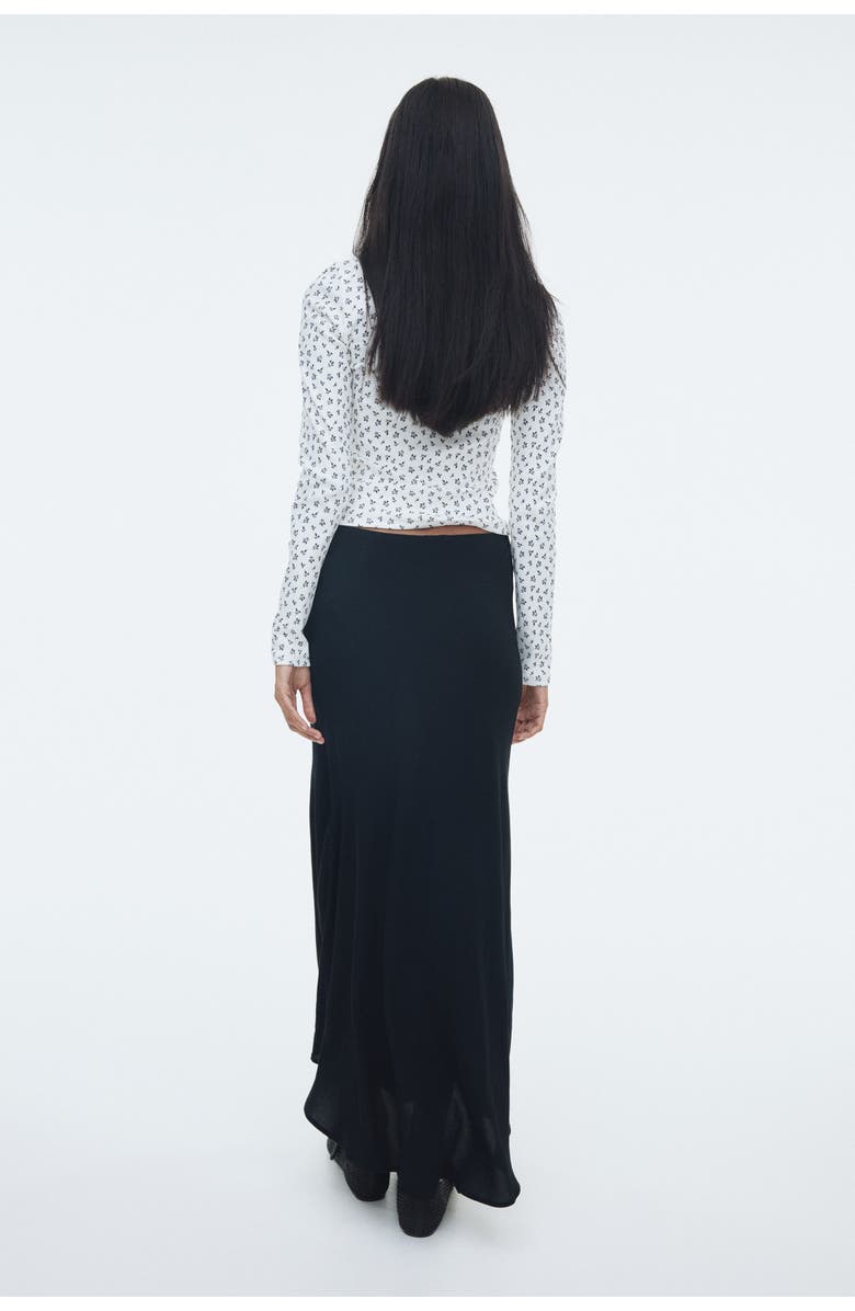 H&M Asymmetric Midi Skirt, Alternate, color, Black