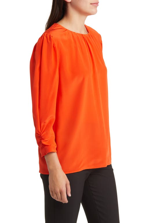 Hugo Boss Bagana Silk Blouse In Orange