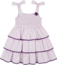 Pippa & Julie Kids' Smocked Bodice Tiered Cotton Party Dress