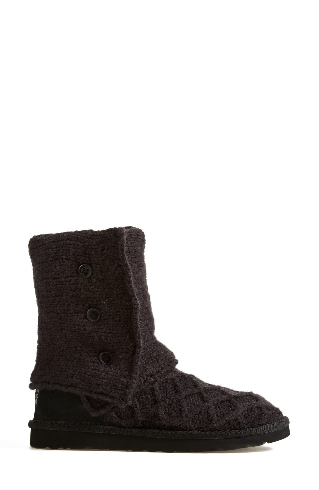 Australia 'Lattice Cardy' Boot, Alternate, color, BLACK