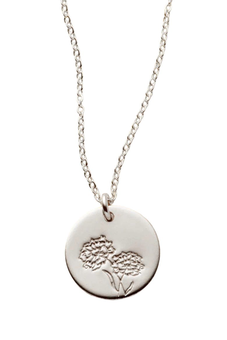 October Birth Flower Necklace, Main, color, Silver