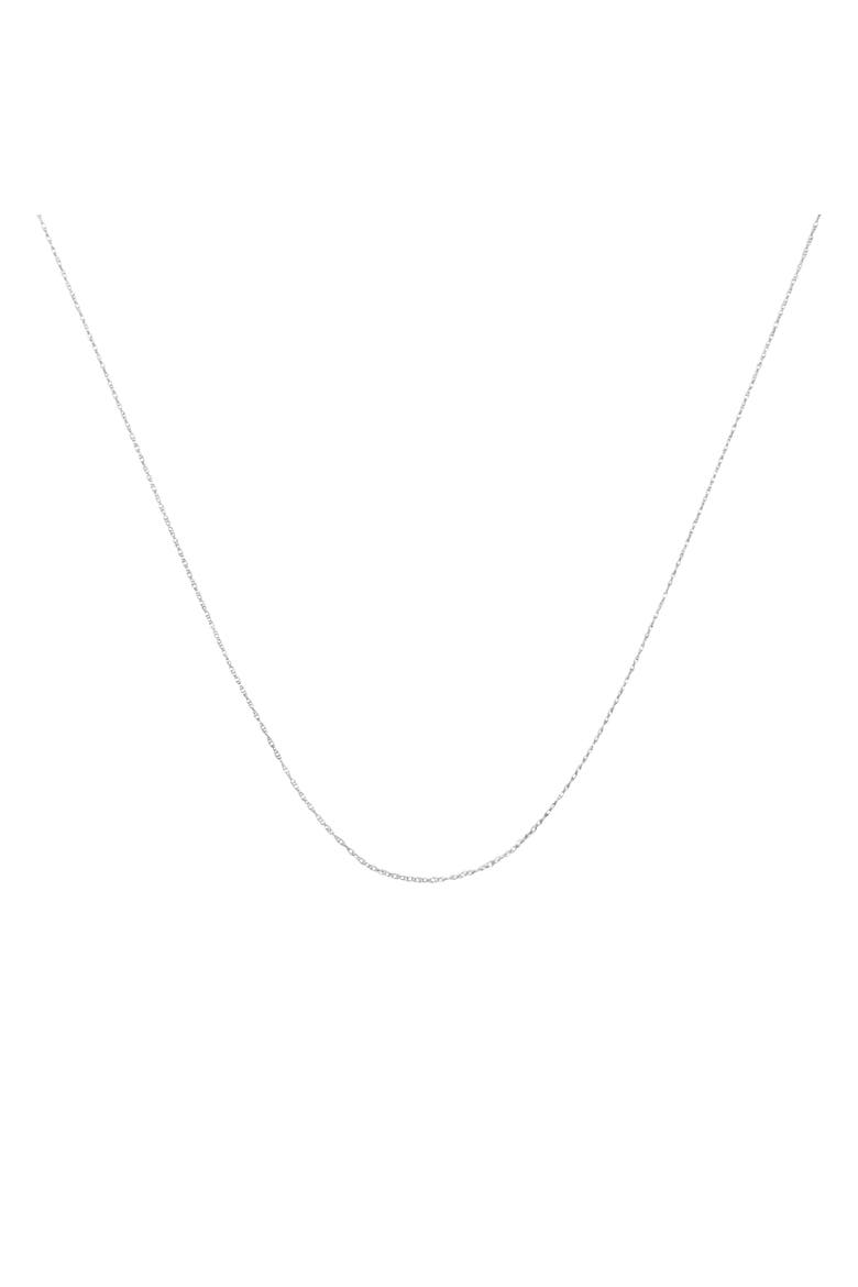 10K Gold 1/2 mm Slender & Dainty Fine Rope Chain Necklace, Main, color, White