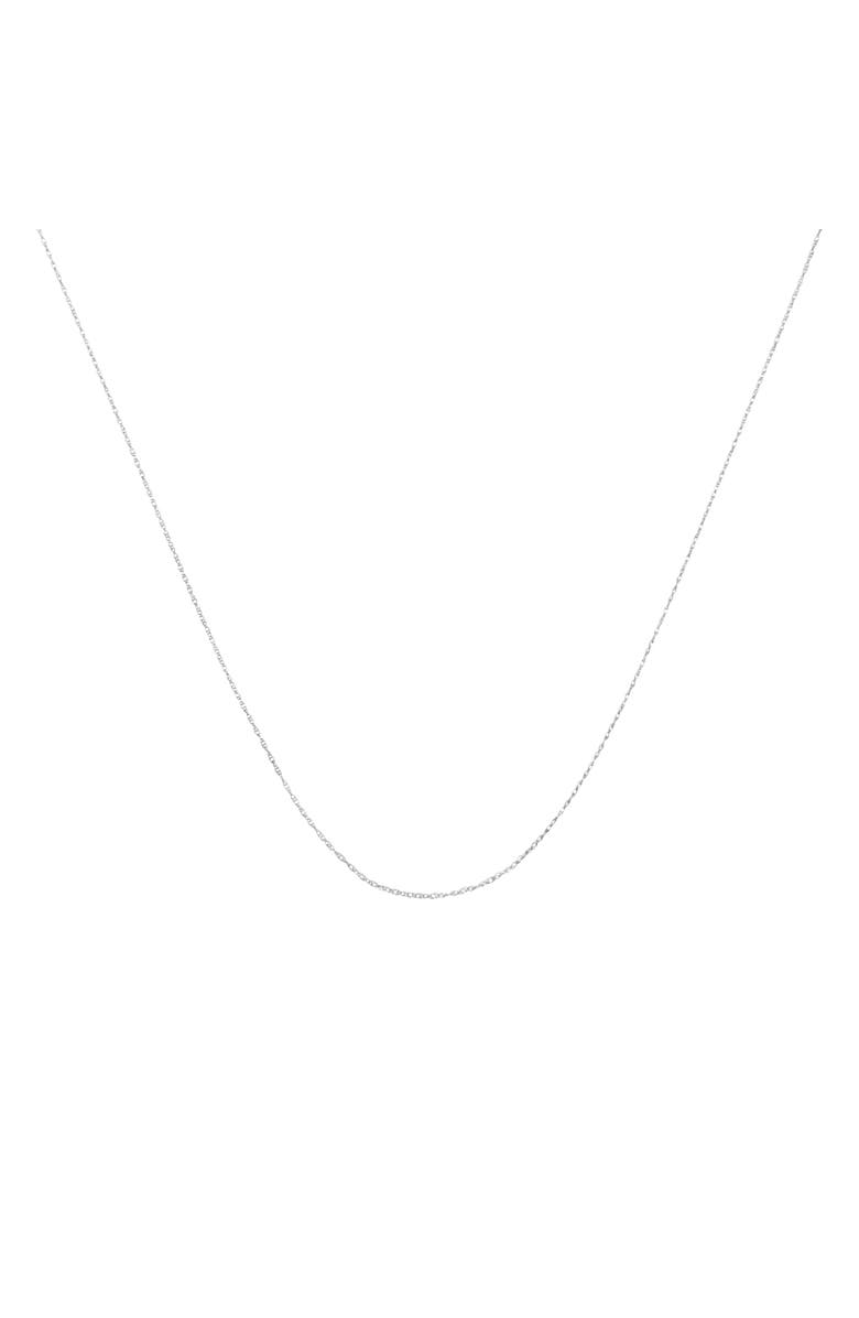 Haus of Brilliance 10K Gold 1/2 mm Slender & Dainty Fine Rope Chain Necklace, Main, color, White