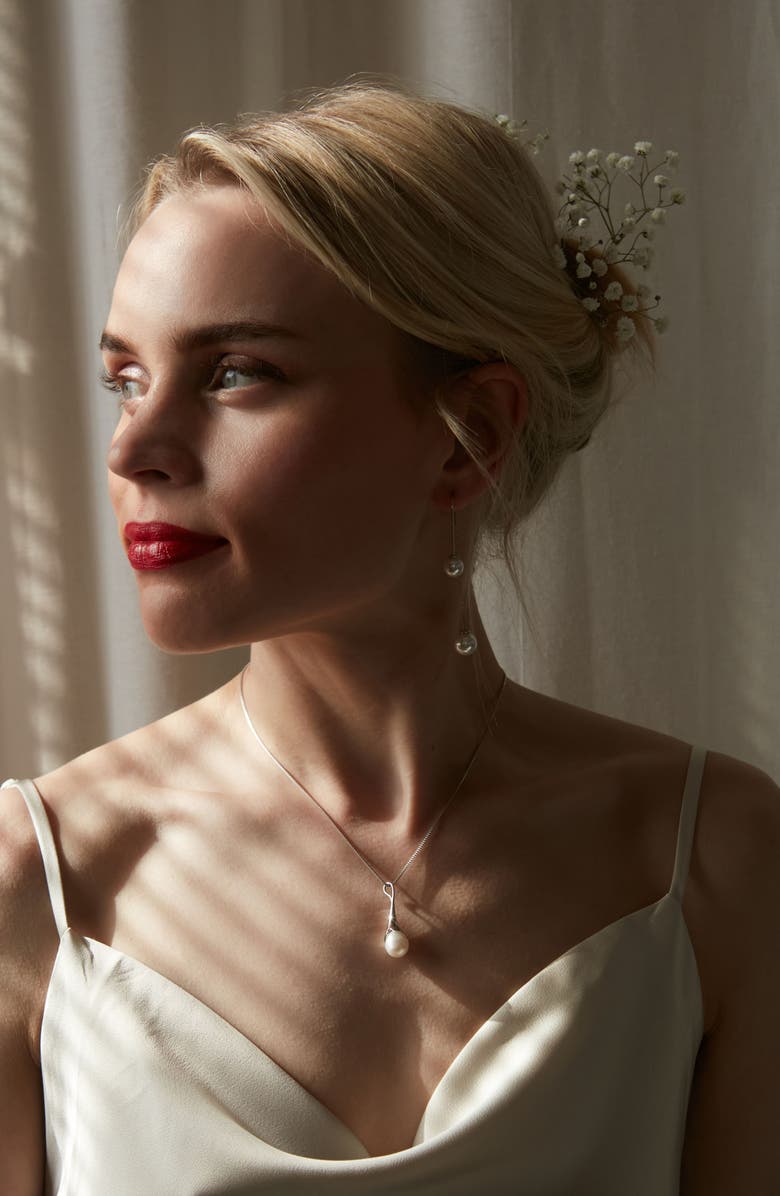 Lucy Quartermaine Royal Pearl Calla Lily Pendant, Alternate, color, Sterling Silver