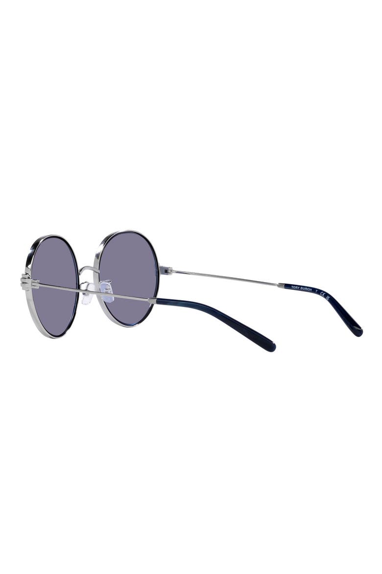 54mm Round Sunglasses, Alternate, color, SILVER