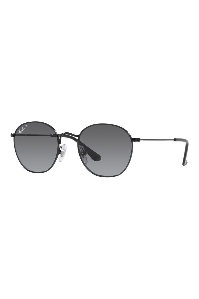 Kids' Rob Junior 48mm Round Sunglasses, Alternate, color, BLACK